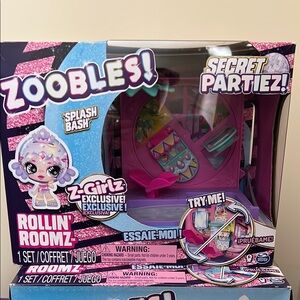 ZOOBLES Splash Bash Playset Secret Partiez Figure Z-Girlz Exclusive Rollin Room